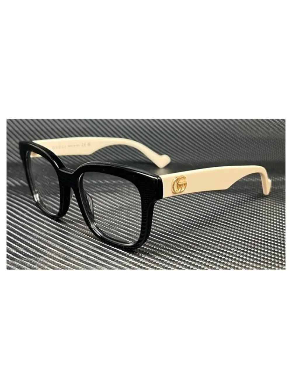 New Gucci Women  Black White Eyeglasses  52- 18- 145